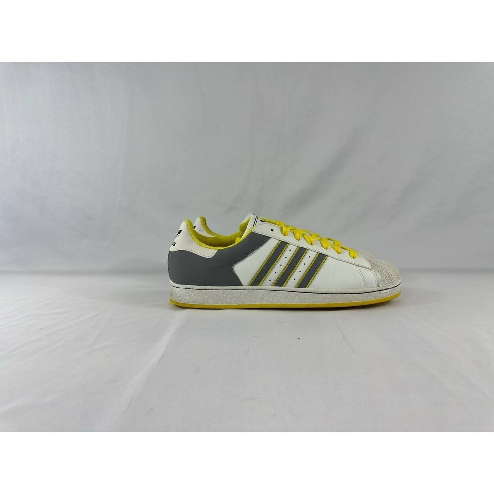 Adidas Superstar Menâs Size 13 White Grey Yellow G66622